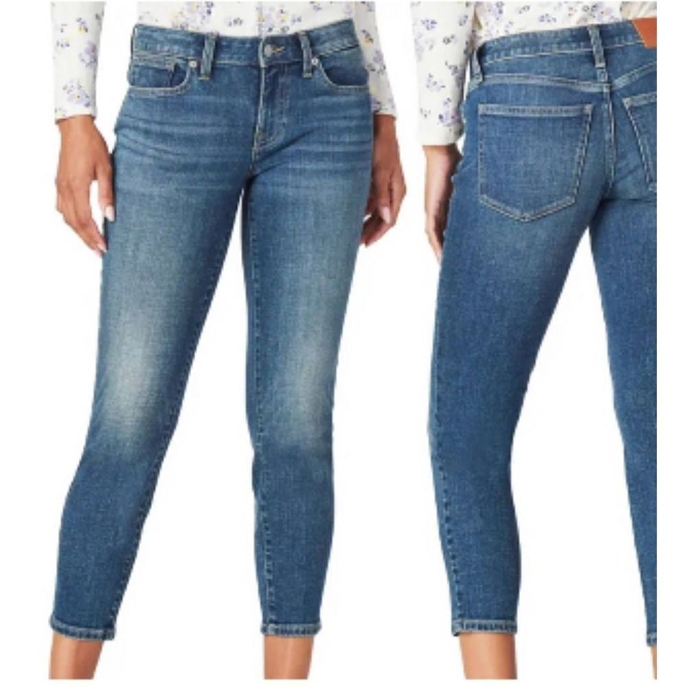 Lucky Brand Women's Low Rise Lolita Crop Jeans Blue Denim Stretch Size 2/26